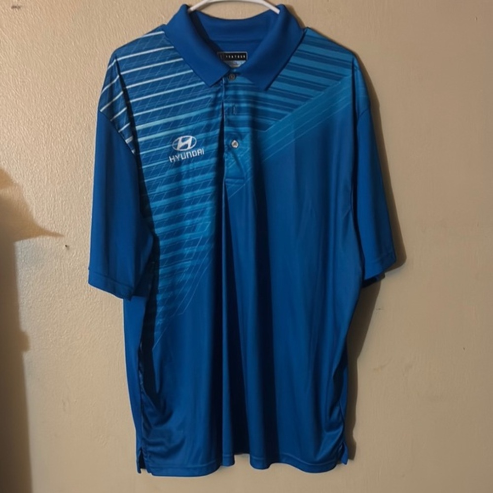 HYUNDAI PGA Tour Men's Golf Polo Shirt, Blue, Car Shirt, XXL